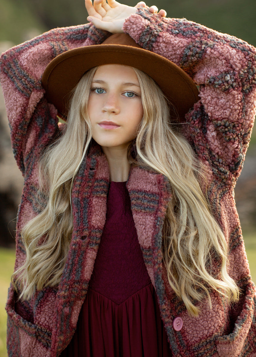 Gertrude Coat in Rose Plaid-My Prom Time