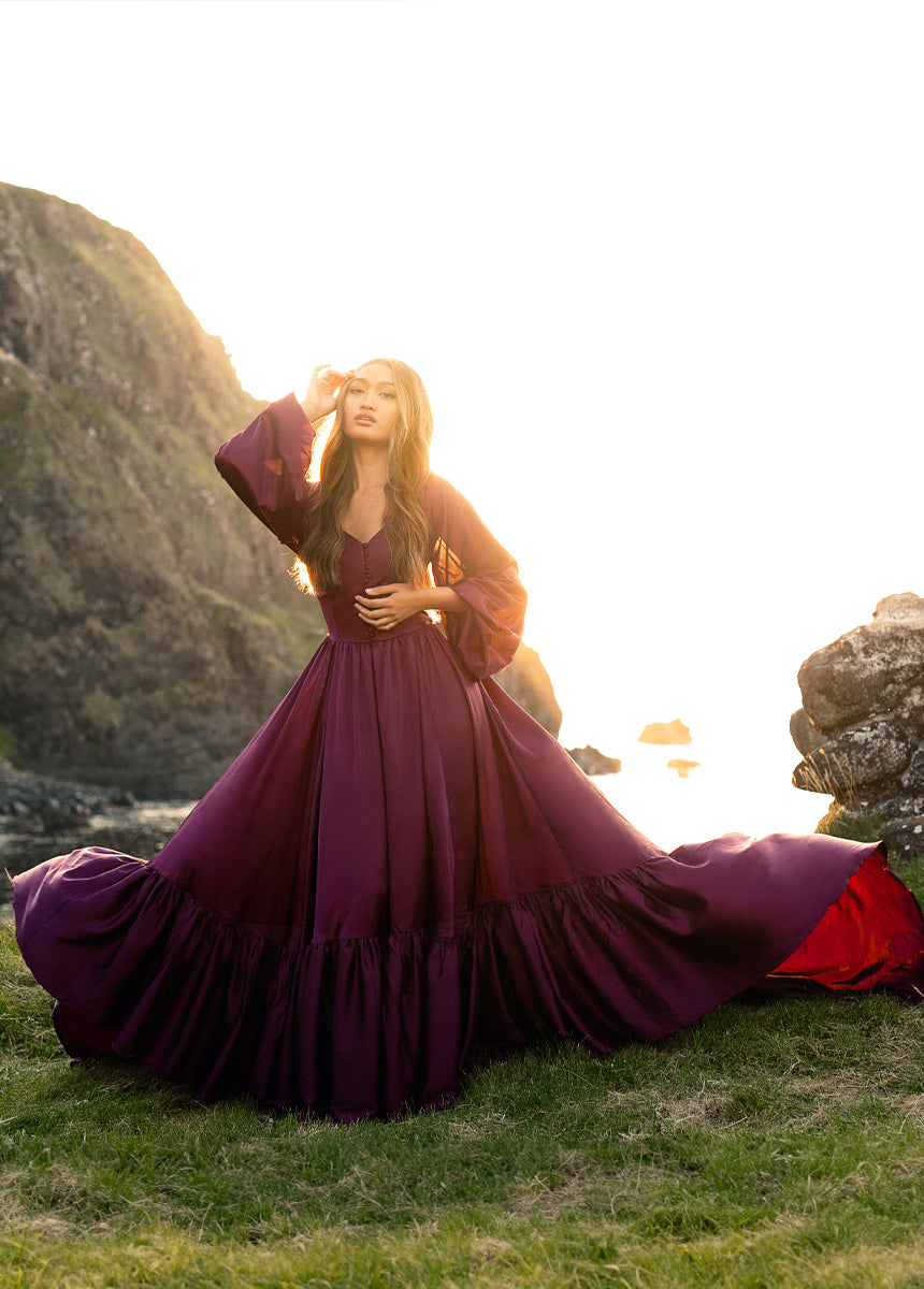 Lorna Impact Dress in Plum-My Prom Time