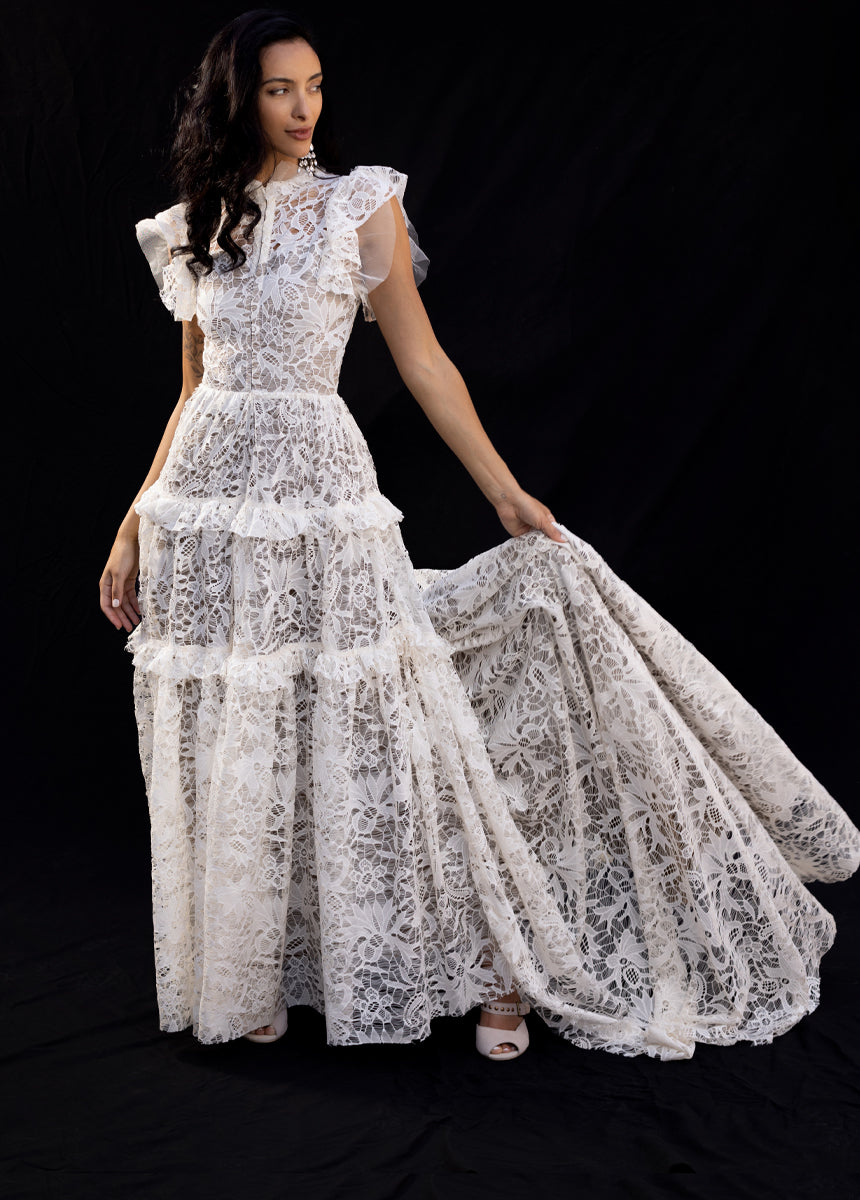 Allegra Impact Dress in Cream-My Prom Time