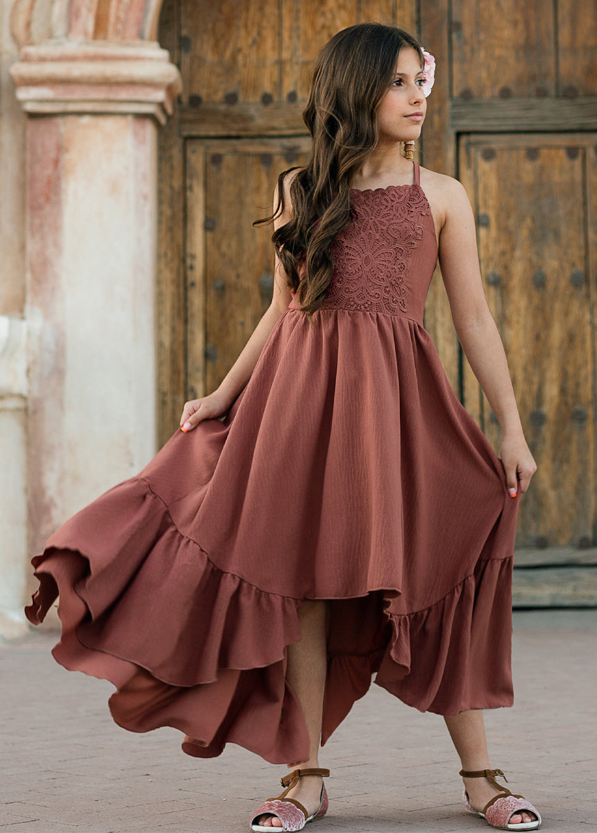 Amala Dress in Clay-My Prom Time