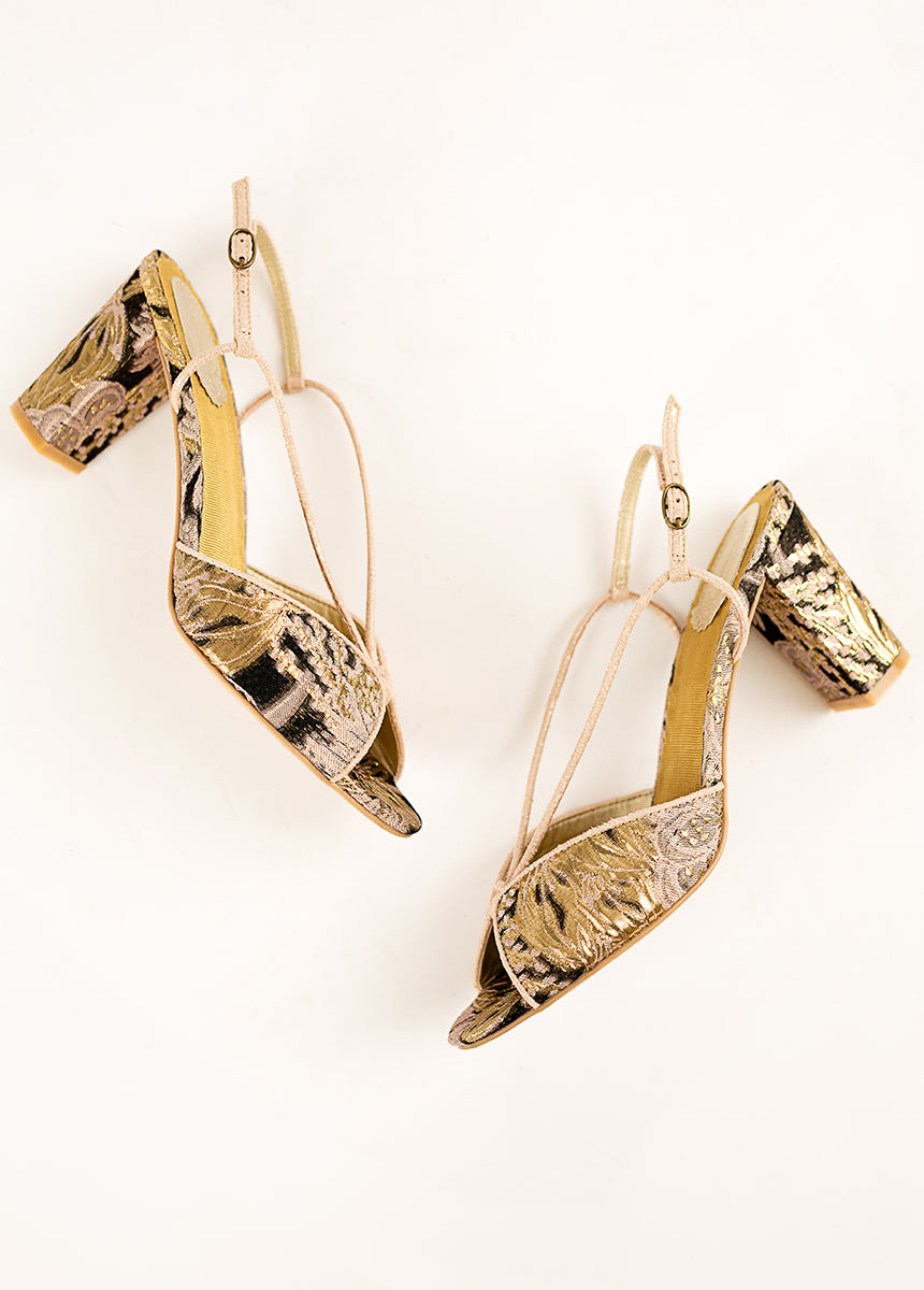 Amore Heel in Black Floral-My Prom Time