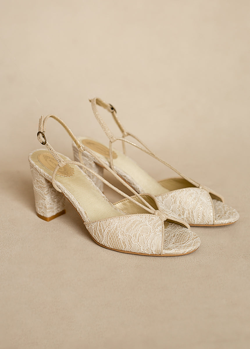 Amore Heel in Cream & Gold-My Prom Time