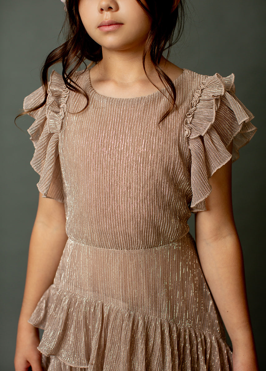 Angelina Dress in Rosegold-My Prom Time