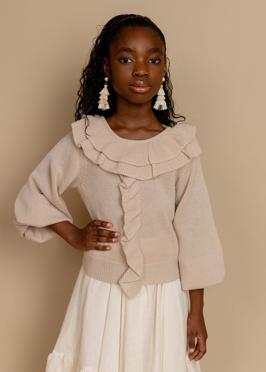 Anilah Sweater in Oat-My Prom Time