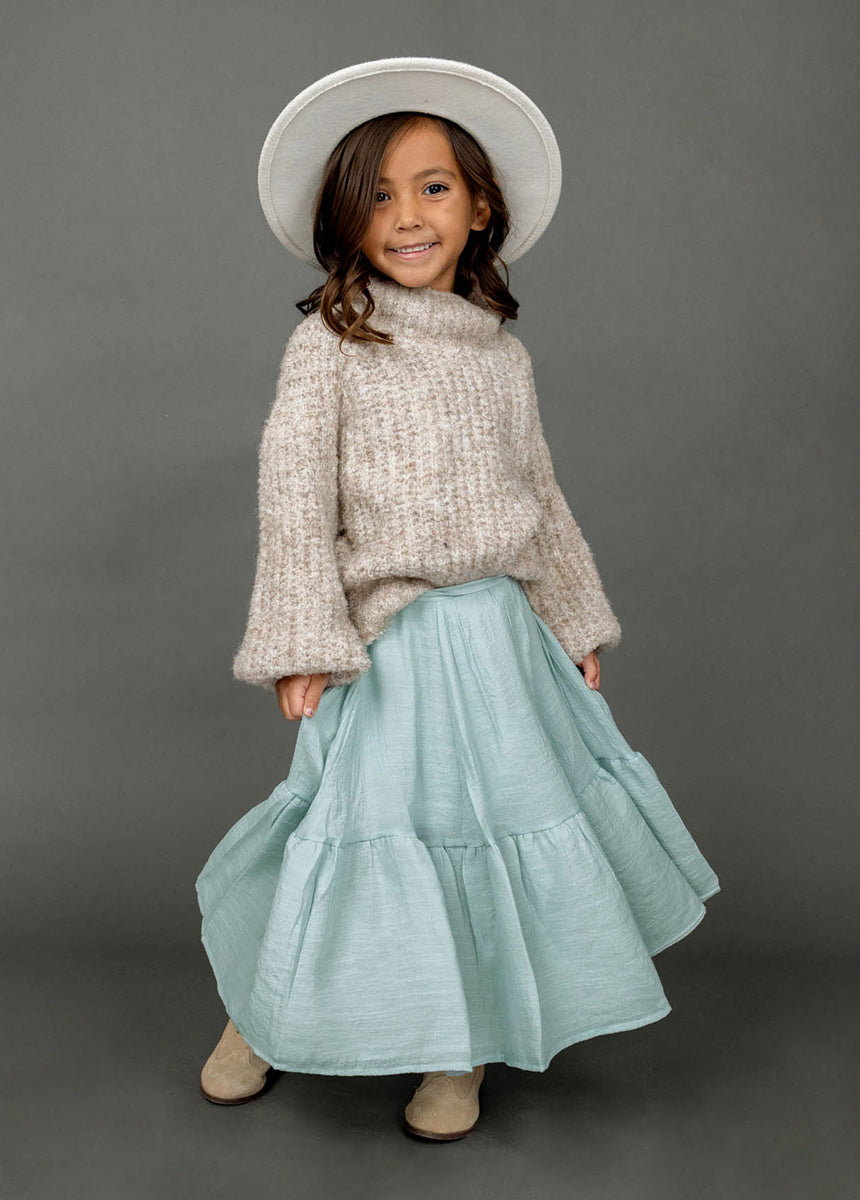 Annabel Skirt in Blue Smoke-My Prom Time