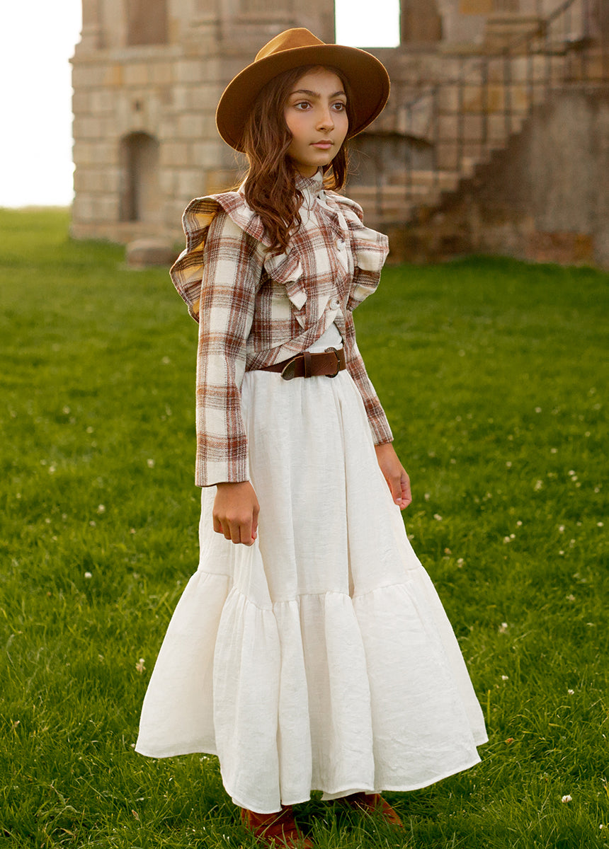 Ellery Jacket in Ecru Plaid-My Prom Time