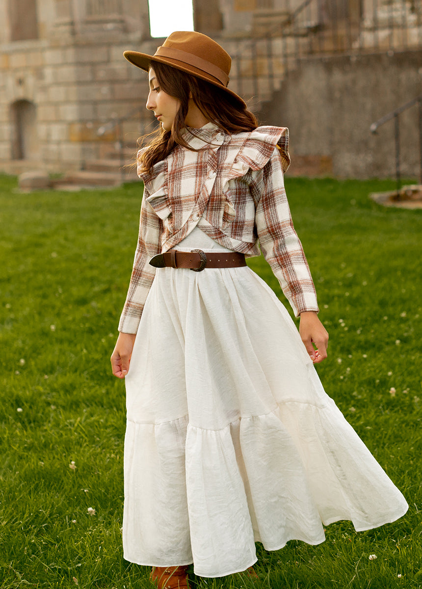 Ellery Jacket in Ecru Plaid-My Prom Time