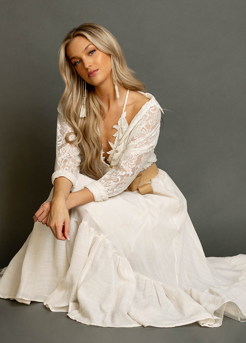 Annah Skirt in Cream-My Prom Time