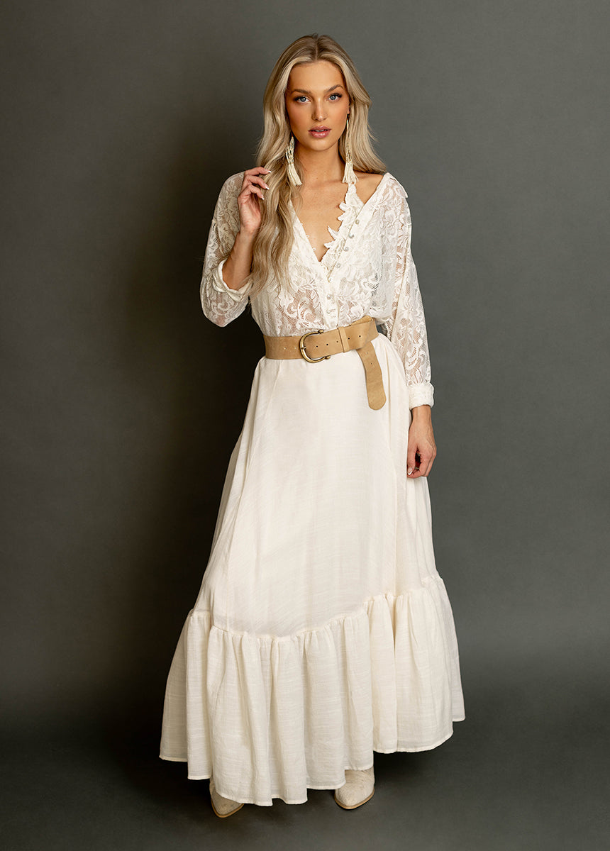 Annah Skirt in Cream-My Prom Time