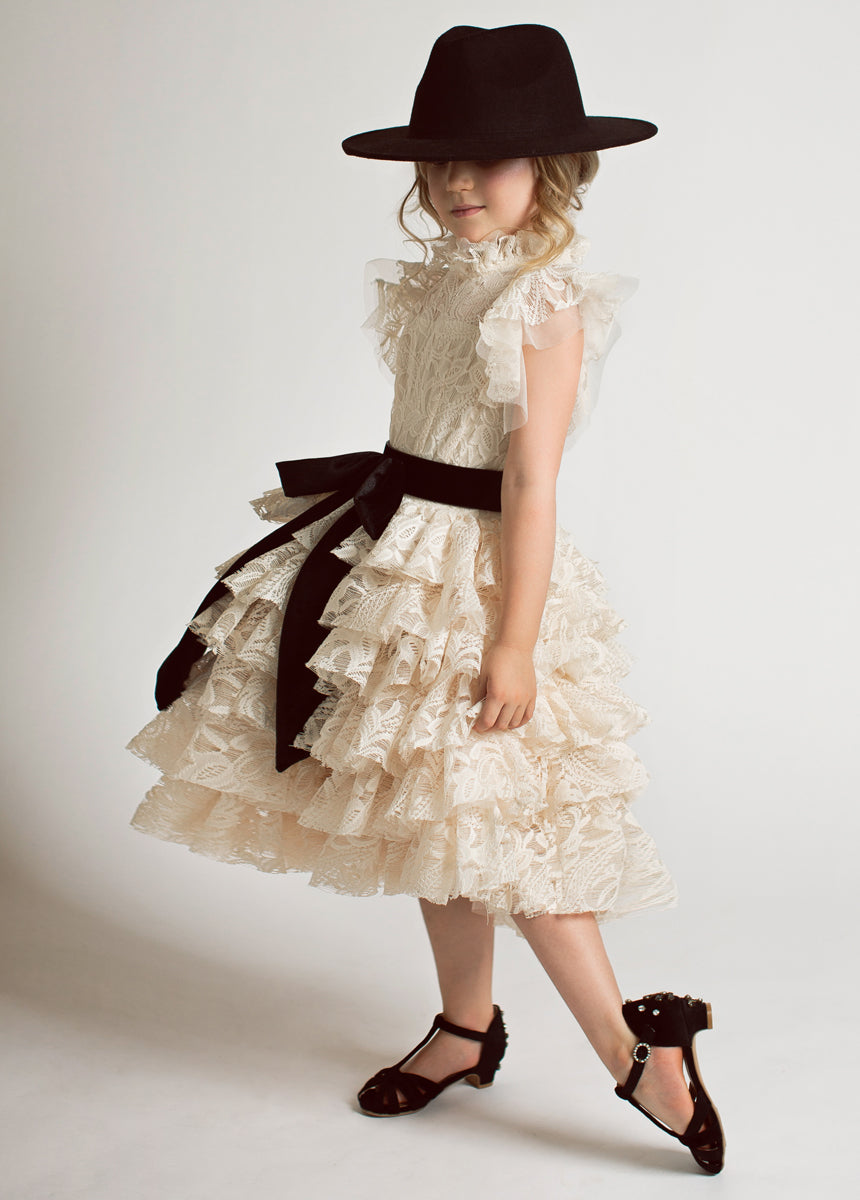 Anouk Petticoat Dress in Vintage Ivory-My Prom Time