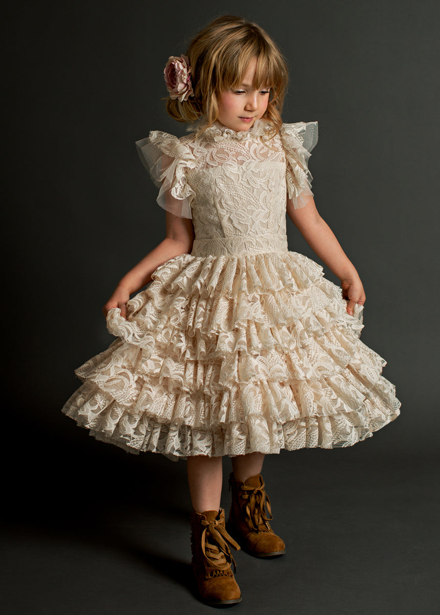 Anouk Petticoat Dress in Vintage Ivory-My Prom Time