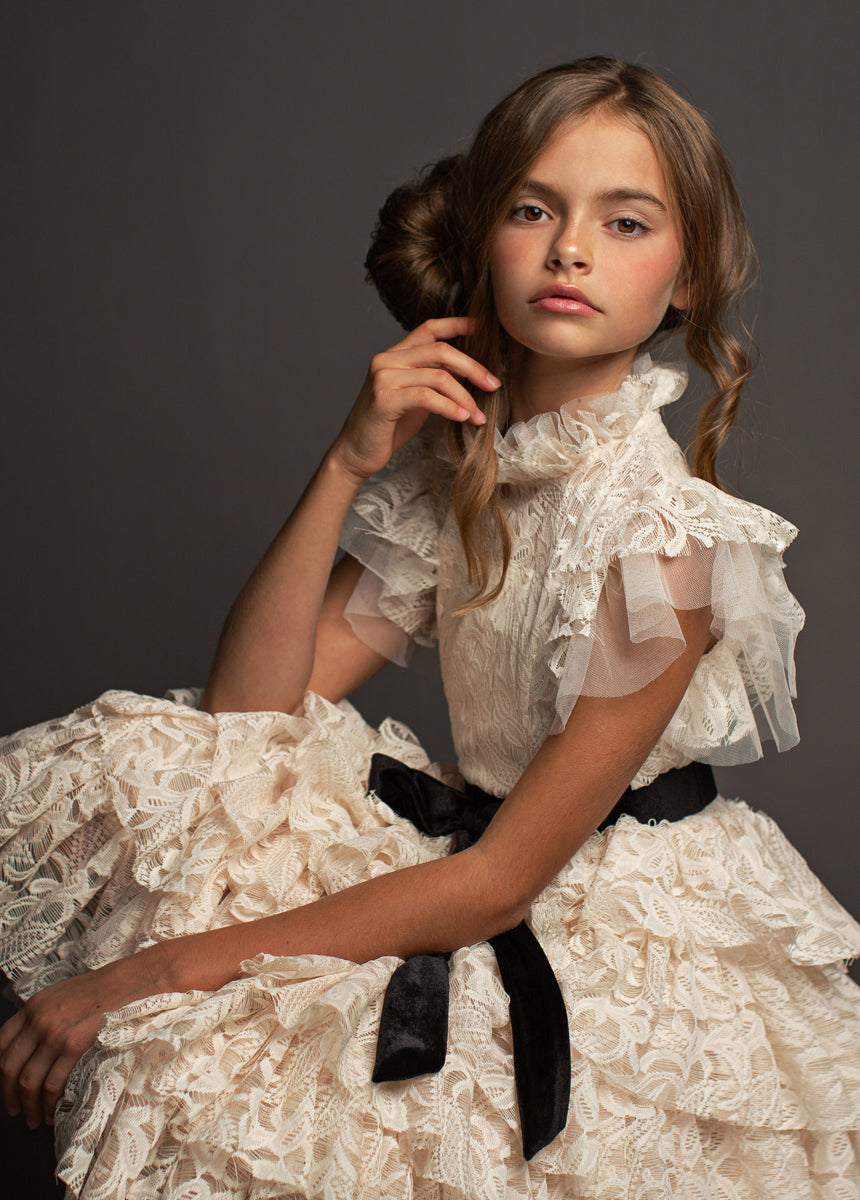 Anouk Petticoat Dress in Vintage Ivory-My Prom Time