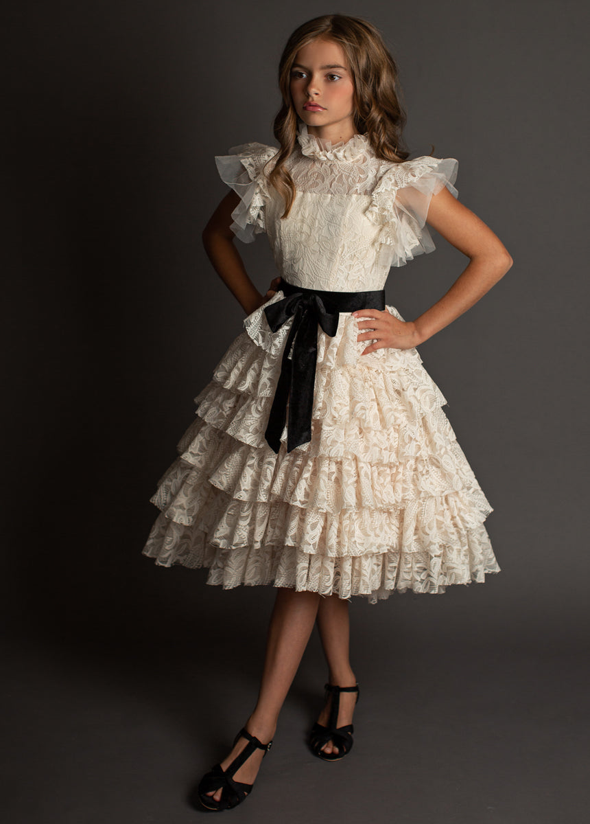 Anouk Petticoat Dress in Vintage Ivory-My Prom Time
