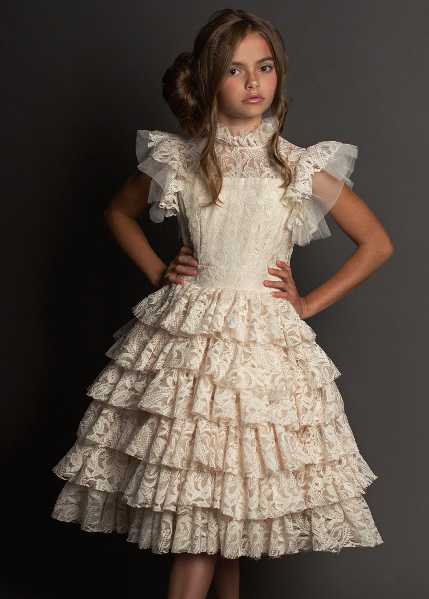Anouk Petticoat Dress in Vintage Ivory-My Prom Time