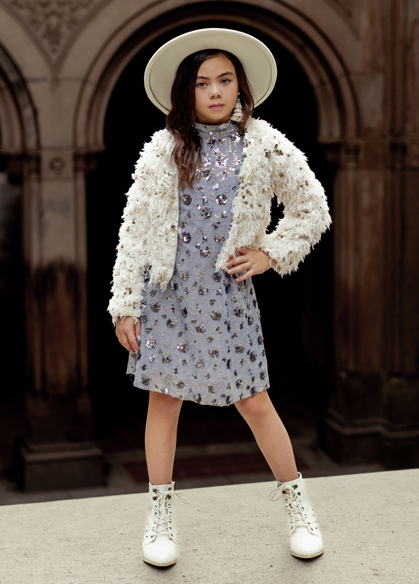 Ansel Dress in Blue Smoke-My Prom Time