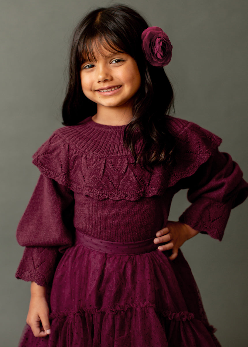 Ariel Sweater in Heather Burgundy-My Prom Time