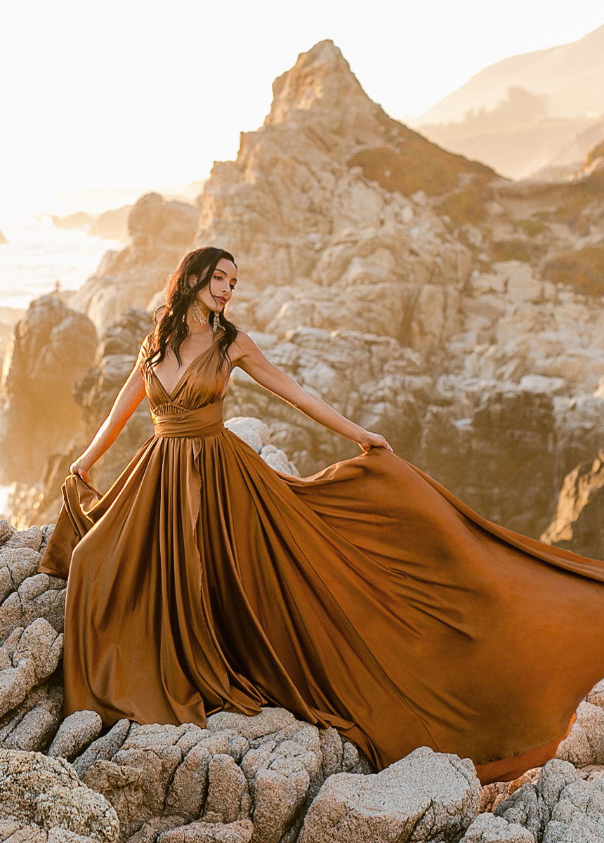 June Impact Dress in Dark Honey-My Prom Time