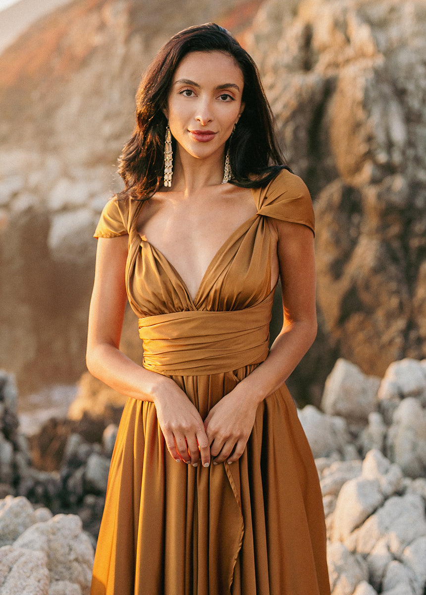 June Impact Dress in Dark Honey-My Prom Time