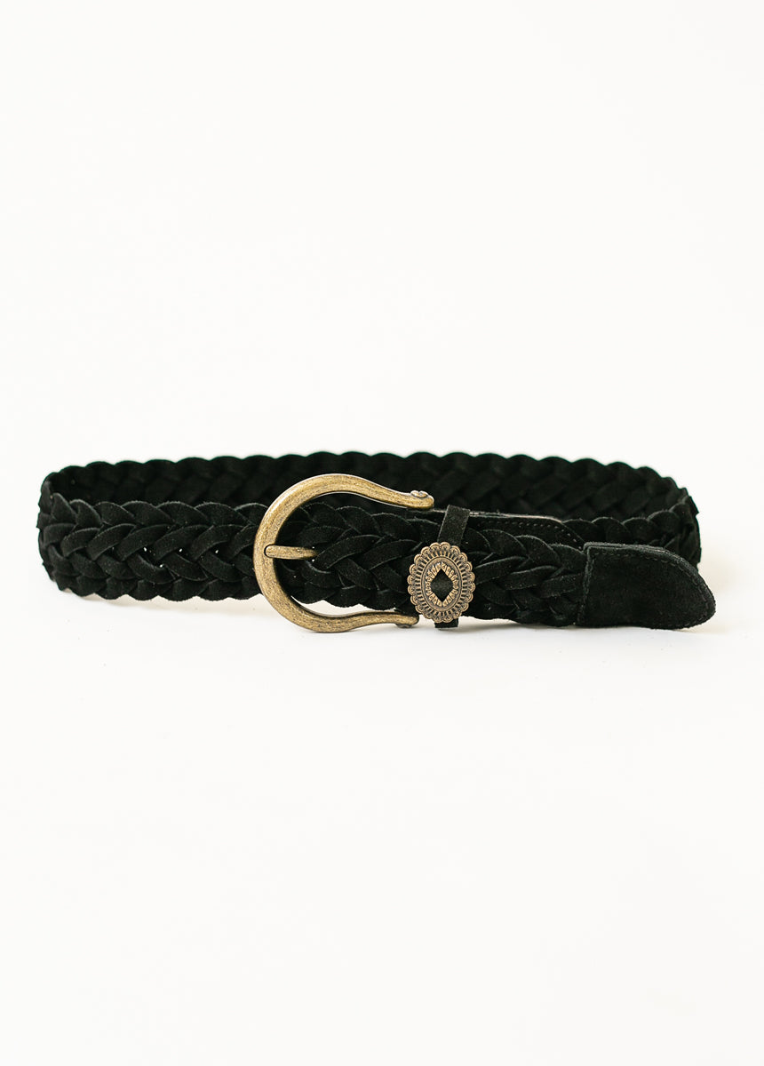 Wendie Leather Belt in Black-My Prom Time
