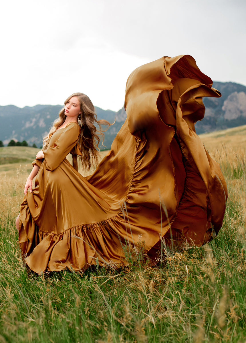 Lorna Impact Dress in Dark Honey-My Prom Time