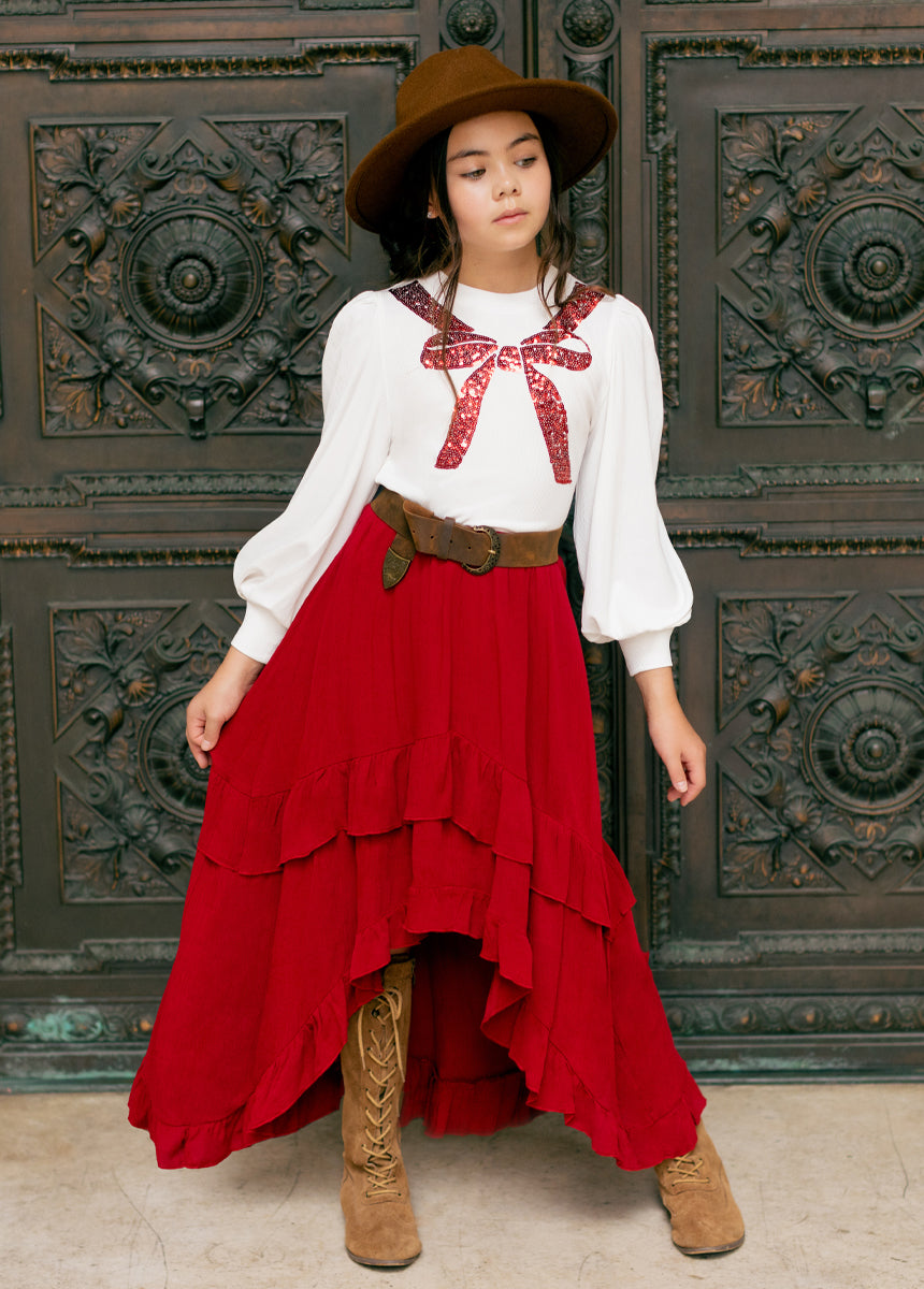 Alizee Skirt in Scarlet-My Prom Time