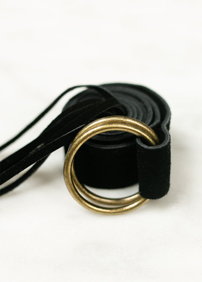 Kailey Leather Belt in Black-My Prom Time