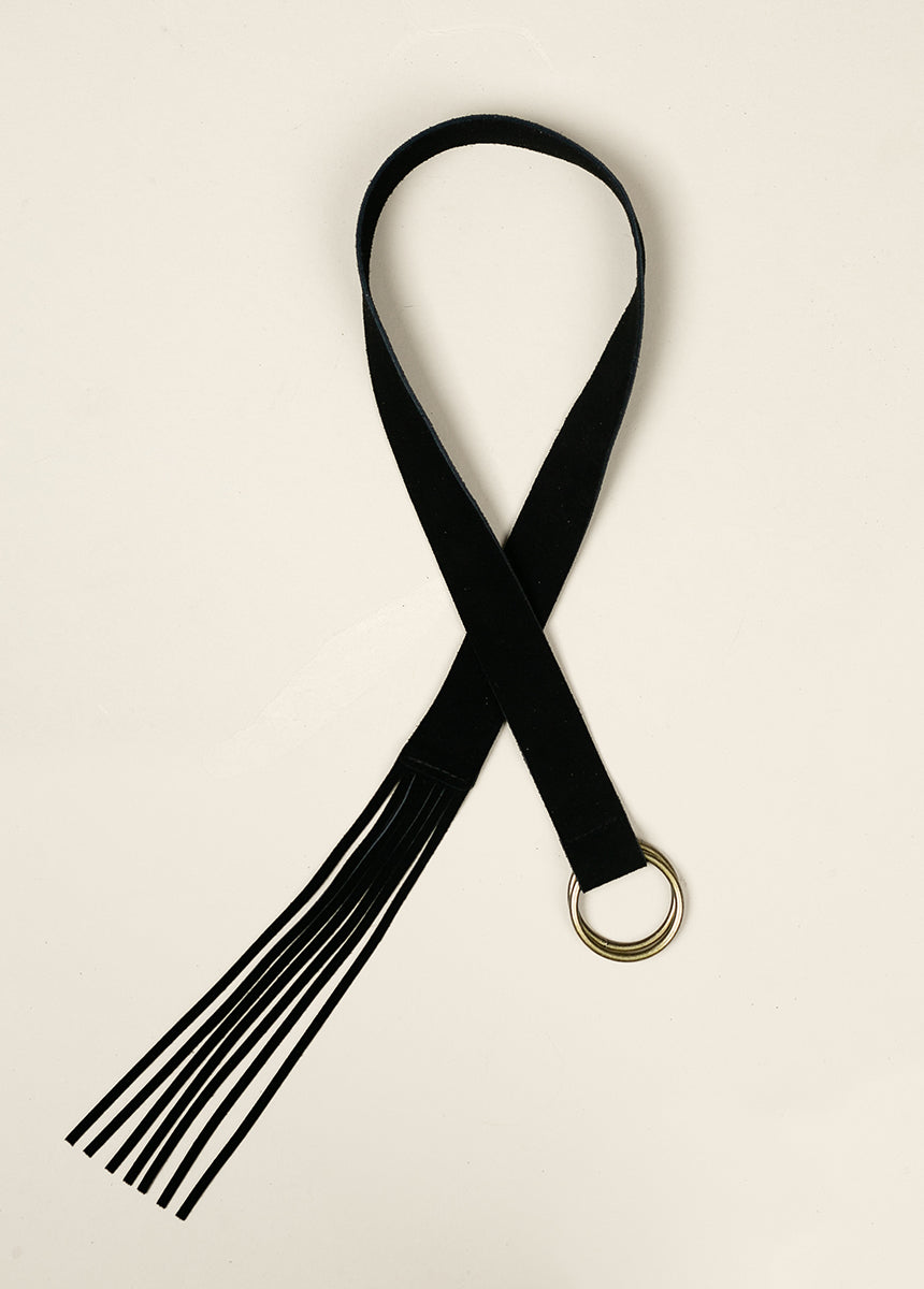 Kailey Leather Belt in Black-My Prom Time