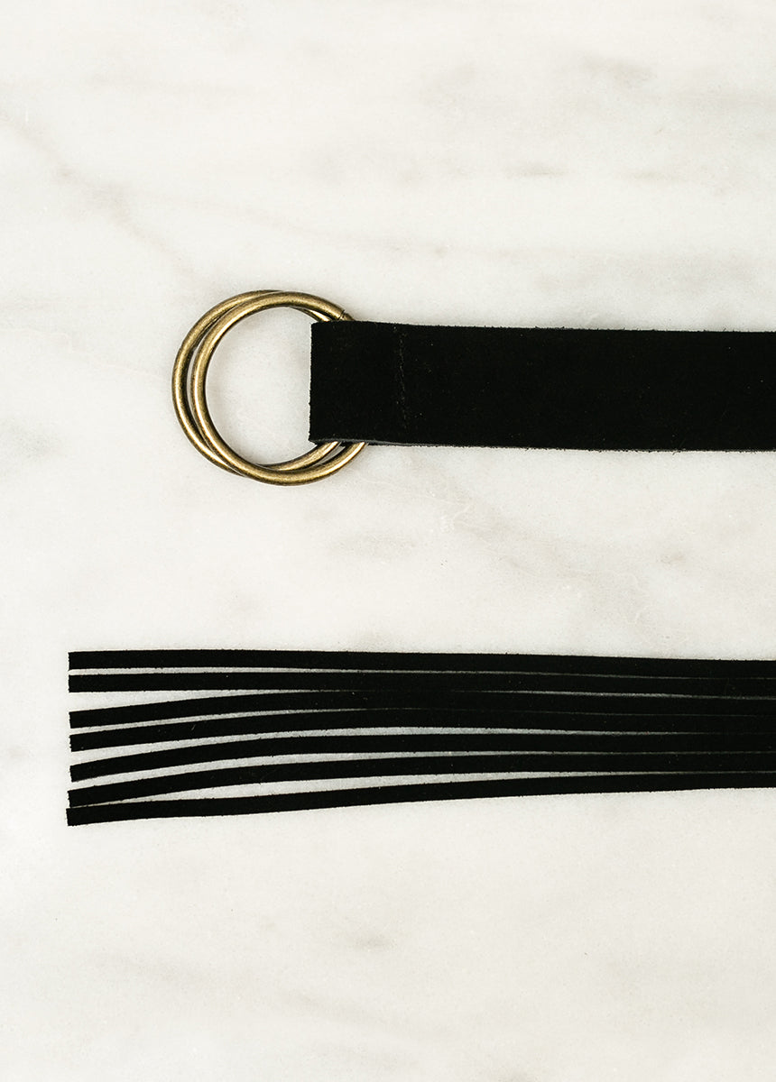 Kailey Leather Belt in Black-My Prom Time