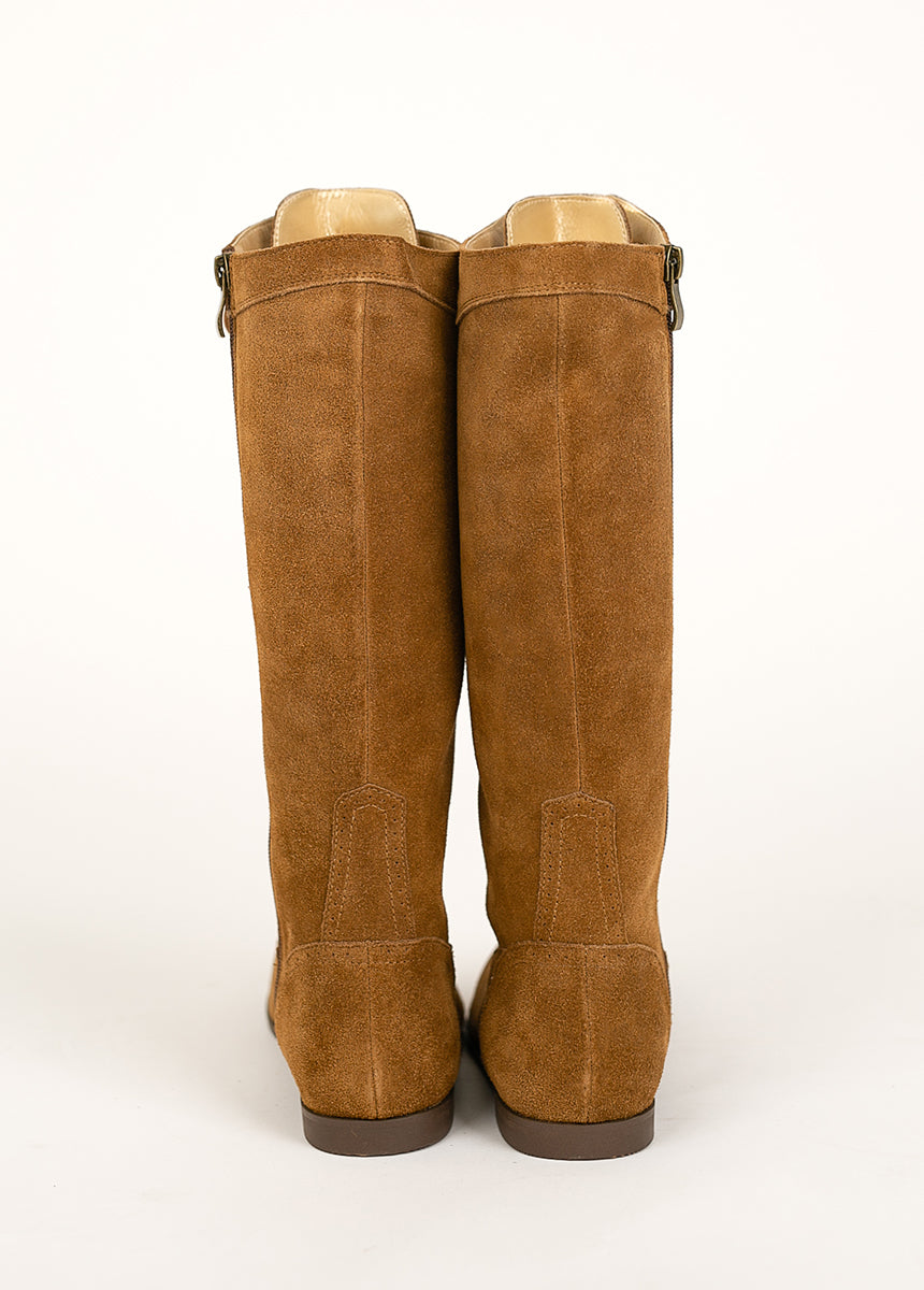 Aelin Leather Boot in Distressed Nutmeg-My Prom Time