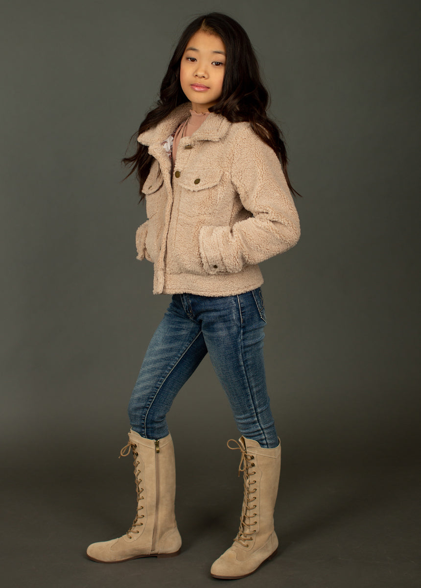 Aelin Leather Boot in Distressed Tan-My Prom Time