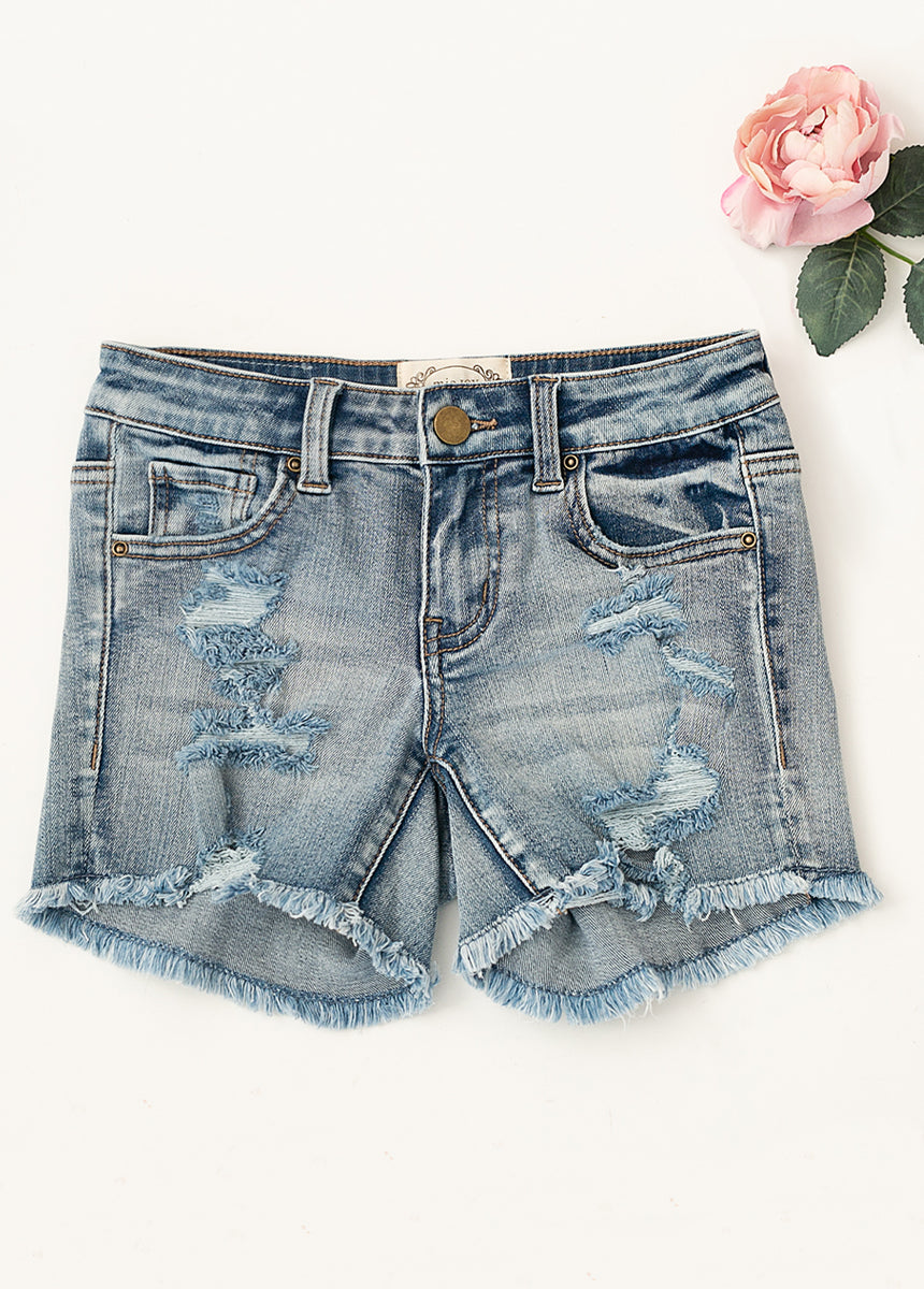 Marah Shorts in Light Indigo-My Prom Time
