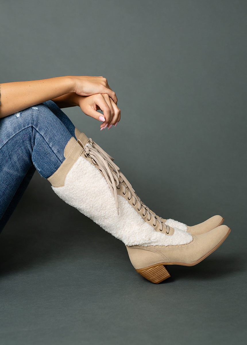 Kiko Tall Boots in Tan-My Prom Time