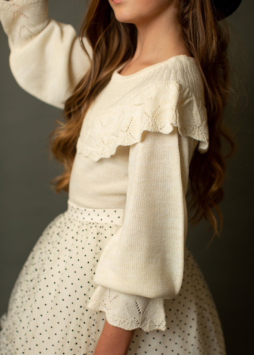 Ariel Sweater in Heather Cream & Oat-My Prom Time