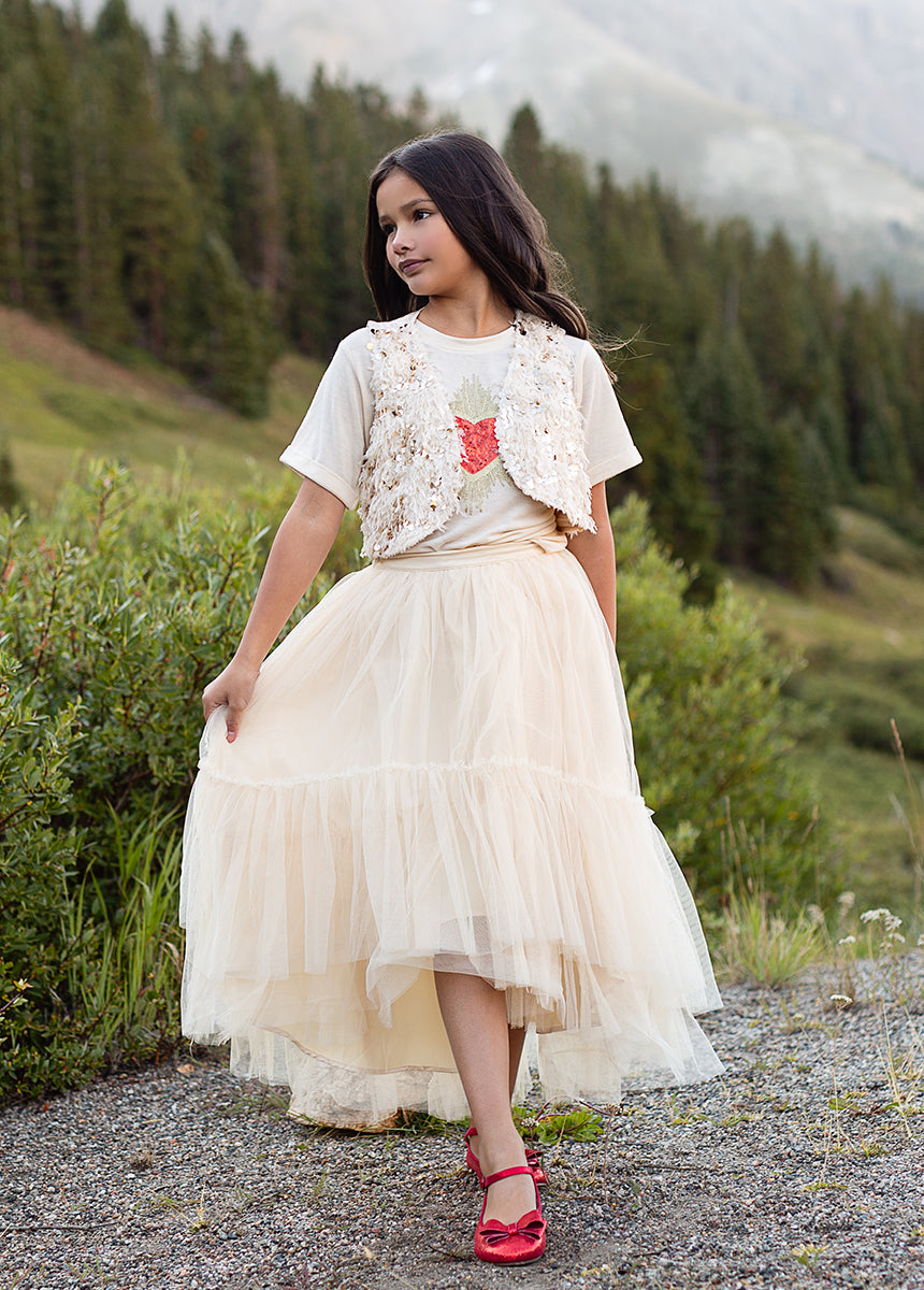 Brigitte Skirt in Ecru-My Prom Time