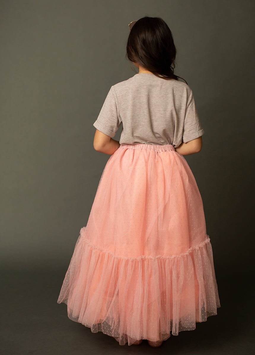 Brigitte Skirt in Pink Dot-My Prom Time