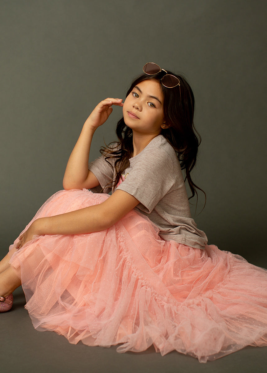 Brigitte Skirt in Pink Dot-My Prom Time