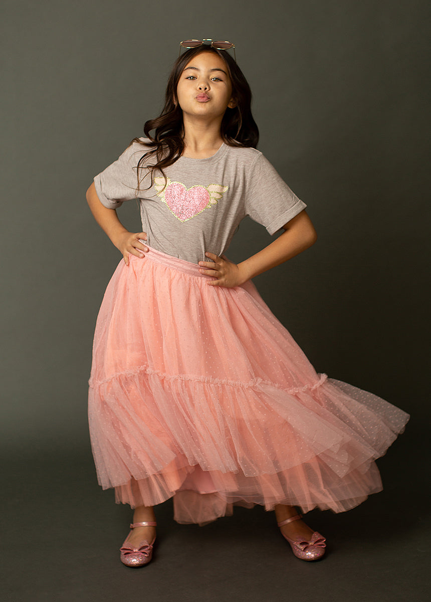 Brigitte Skirt in Pink Dot-My Prom Time