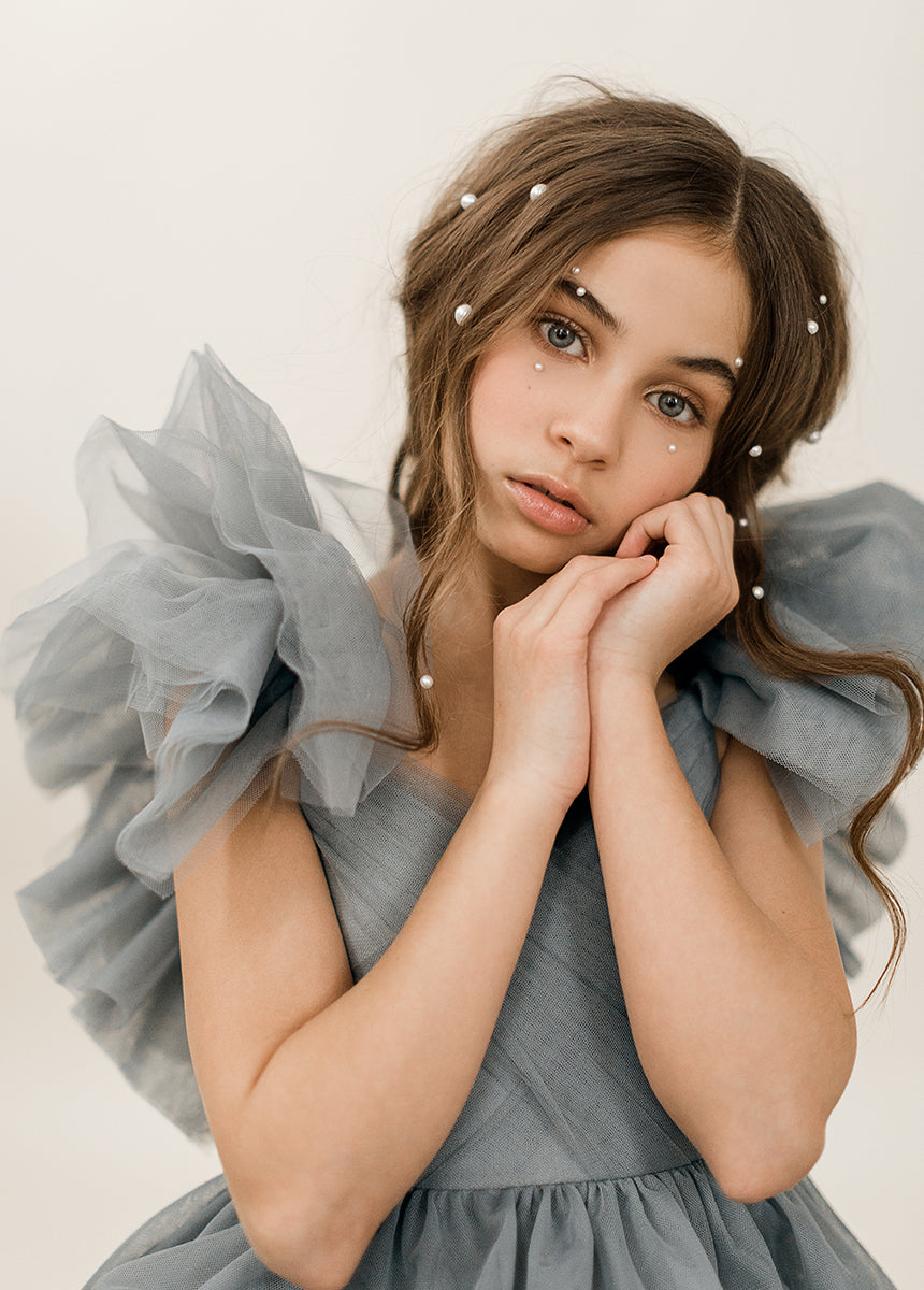 Briony Impact Dress in Dusty Blue-My Prom Time