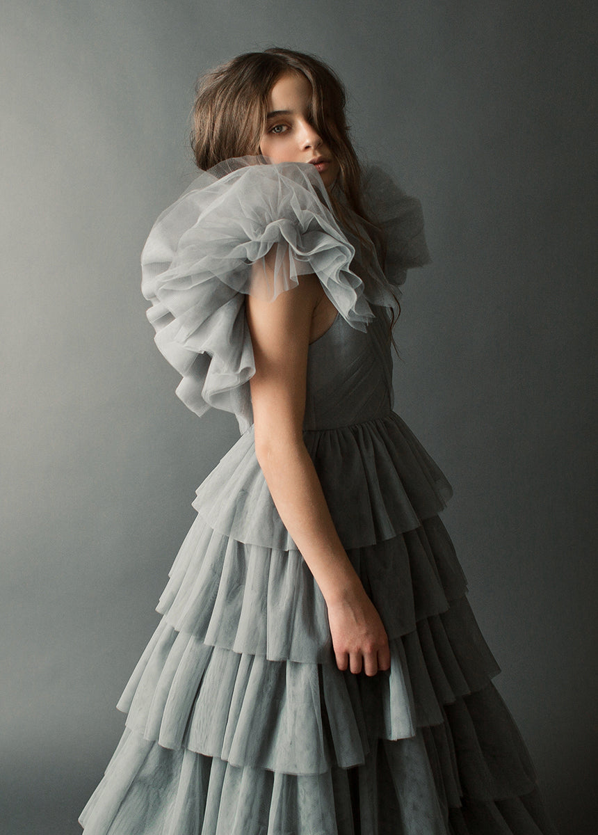 Briony Impact Dress in Dusty Blue-My Prom Time