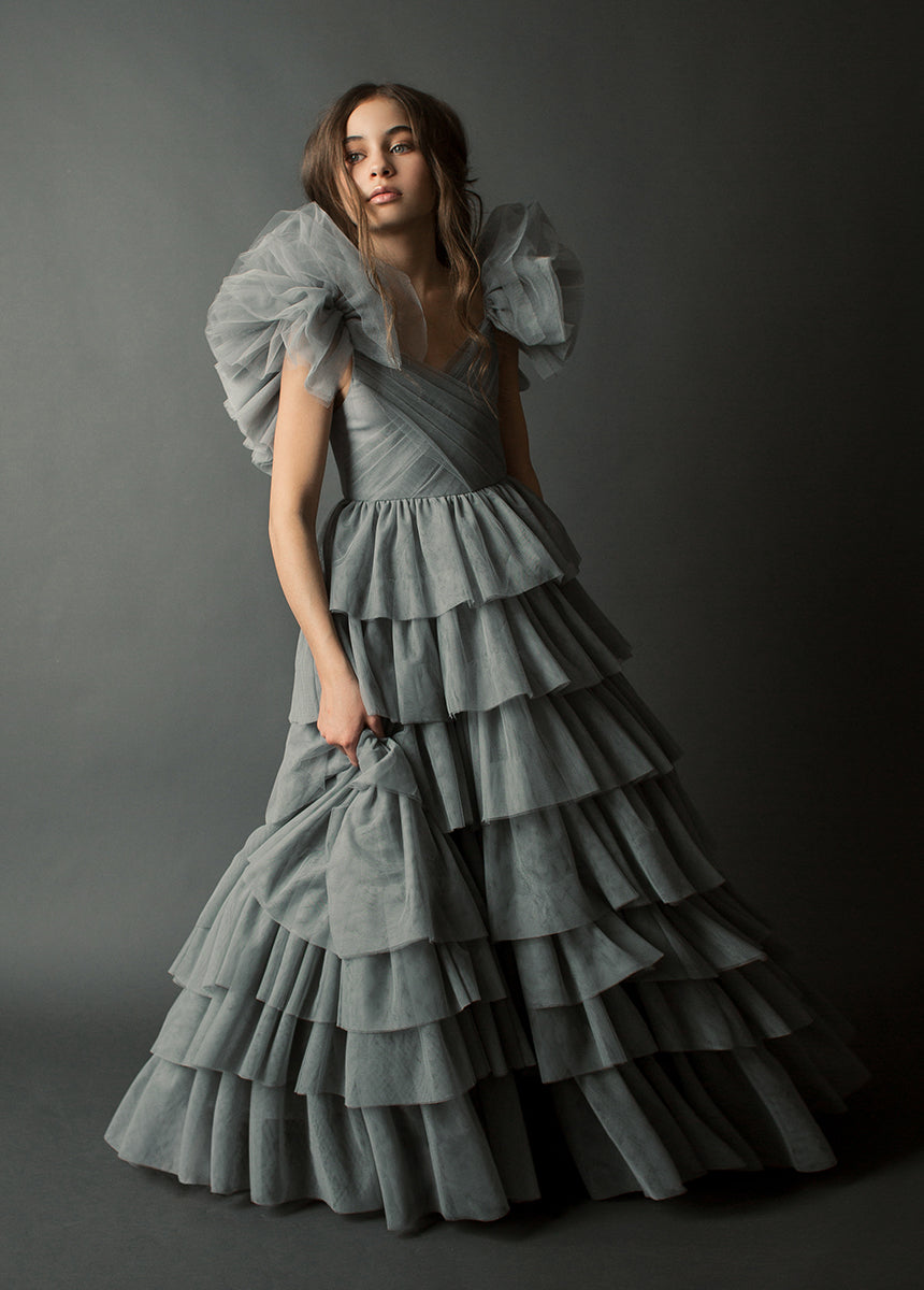 Briony Impact Dress in Dusty Blue-My Prom Time