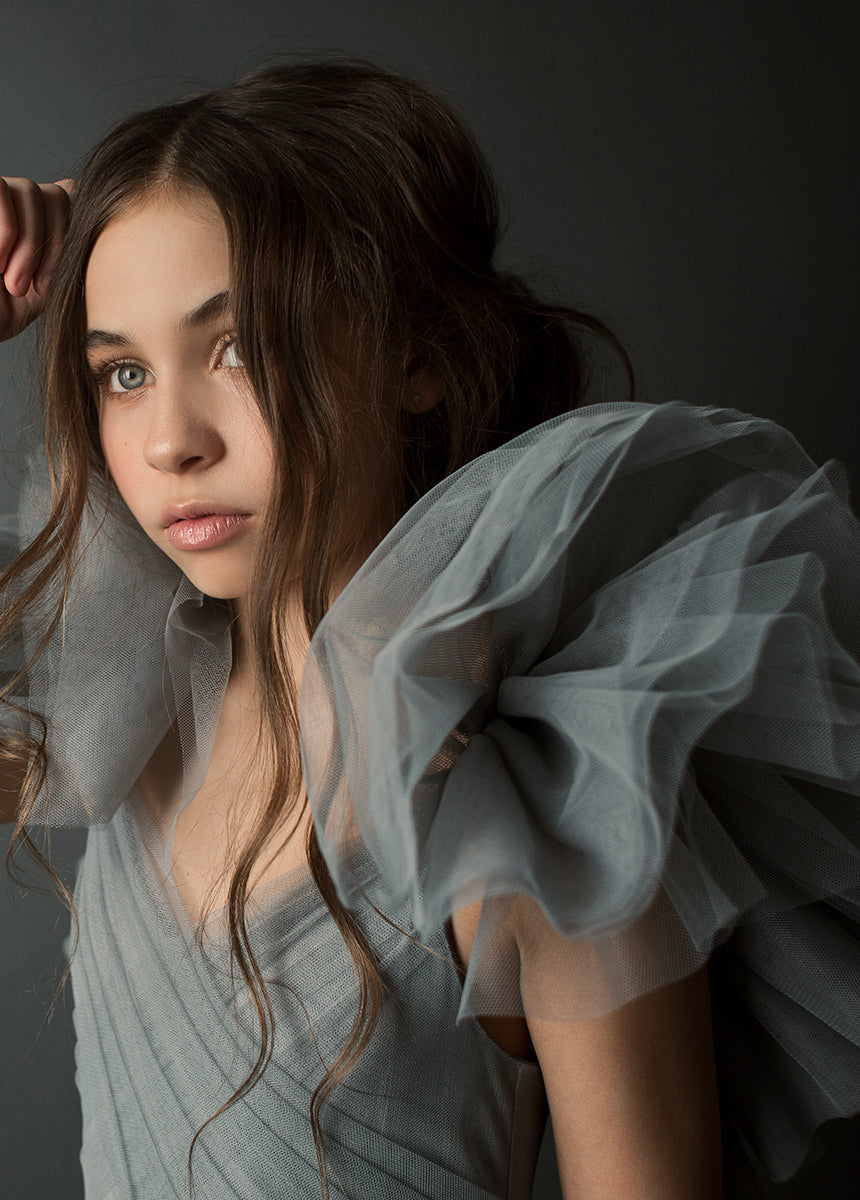 Briony Impact Dress in Dusty Blue-My Prom Time