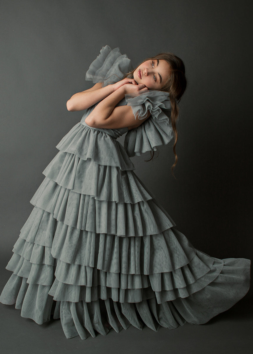 Briony Impact Dress in Dusty Blue-My Prom Time