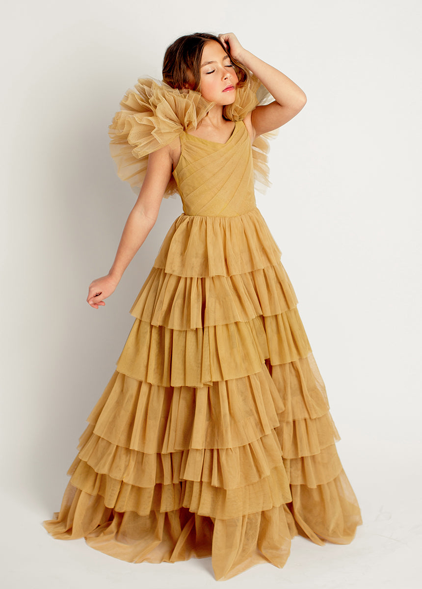 Briony Impact Dress in Butterscotch-My Prom Time