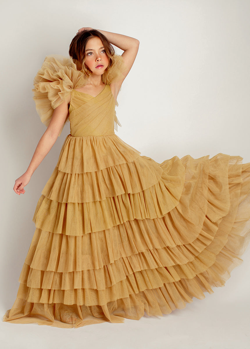 Briony Impact Dress in Butterscotch-My Prom Time