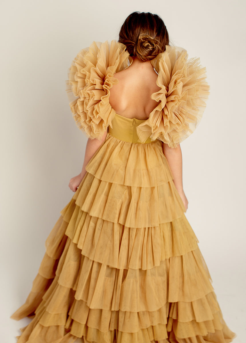 Briony Impact Dress in Butterscotch-My Prom Time