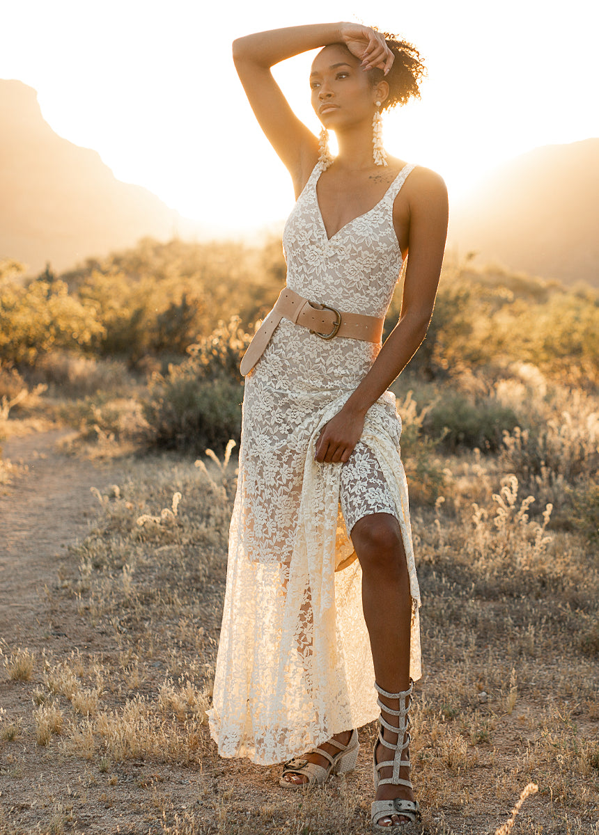 Carmel Slip Dress in Turtledove-My Prom Time