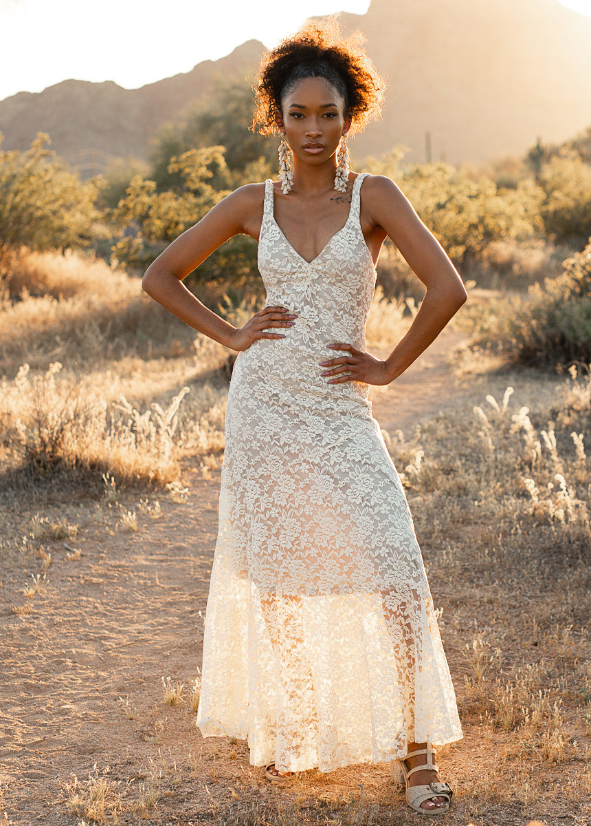 Carmel Slip Dress in Turtledove-My Prom Time
