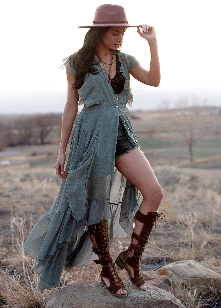 Cass Dress in Island Sage-My Prom Time