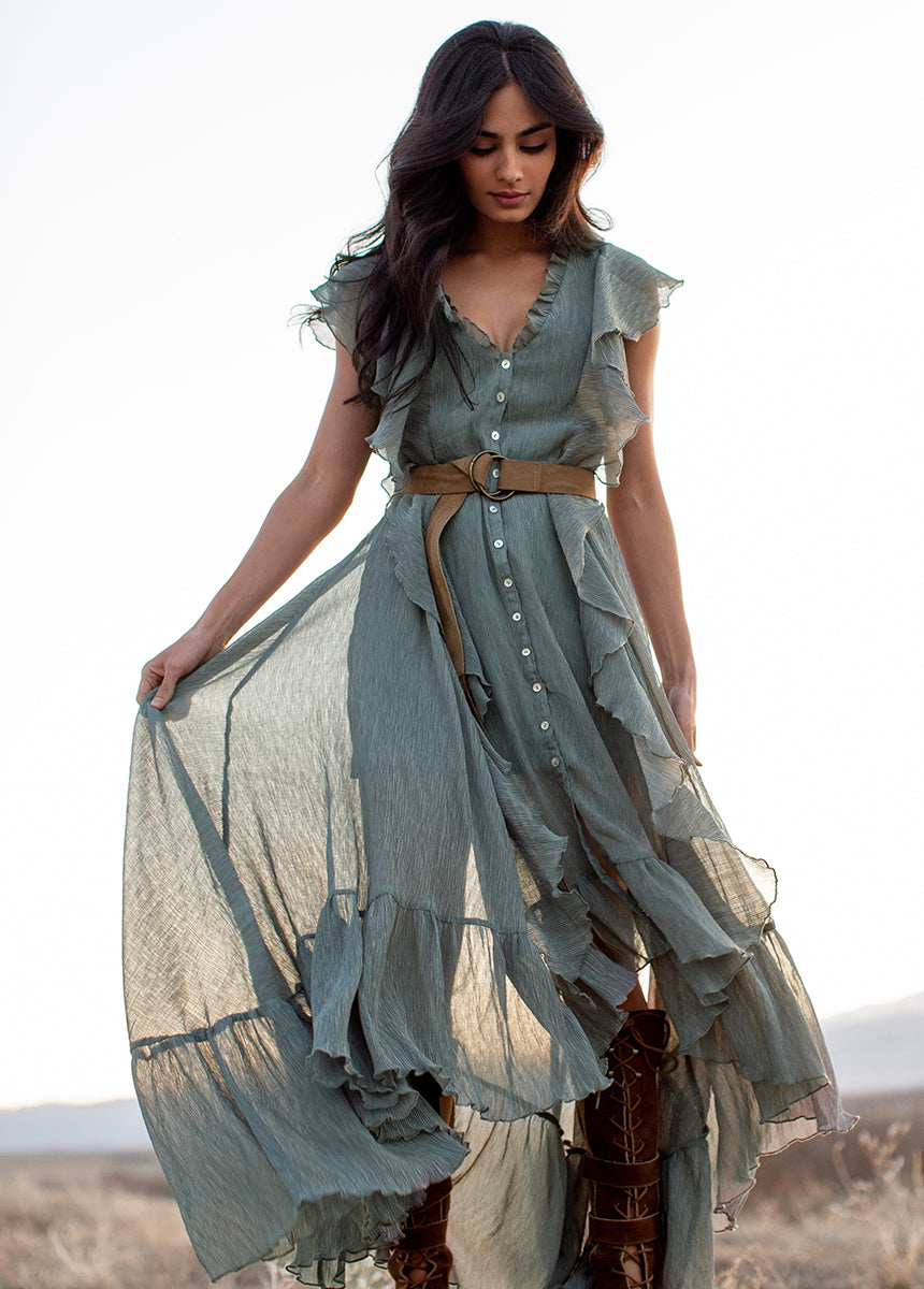 Cass Dress in Island Sage-My Prom Time