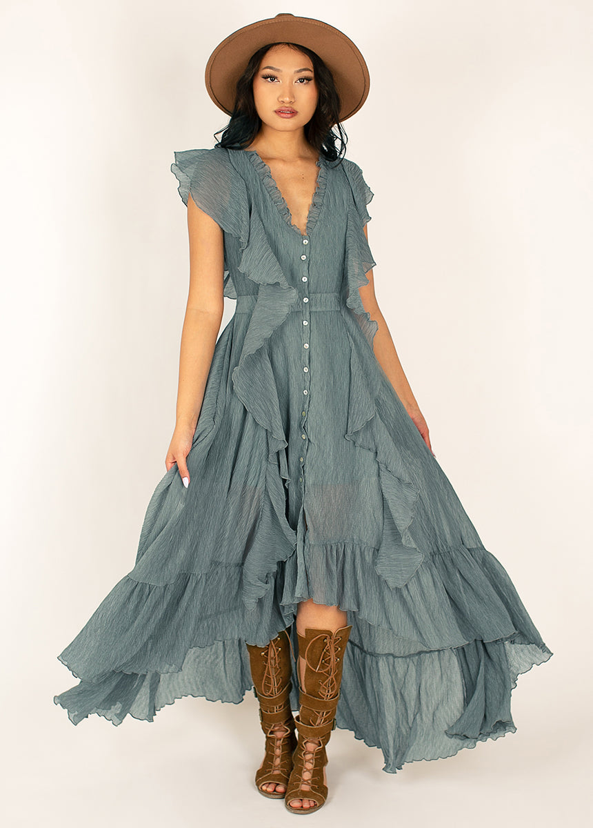 Cass Dress in Island Sage-My Prom Time